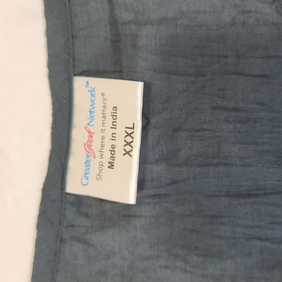 Greater Good Network Women's Hunter Green Sequin Beaded Crinkle Fabric Top 3XL - Picture 13 of 14